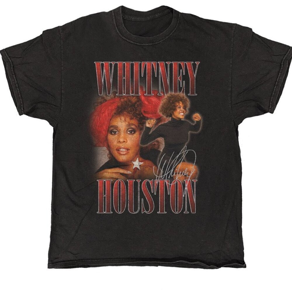 Whitney Houston Homage Retro Style Pop Graphic Unisex T-Shirt .